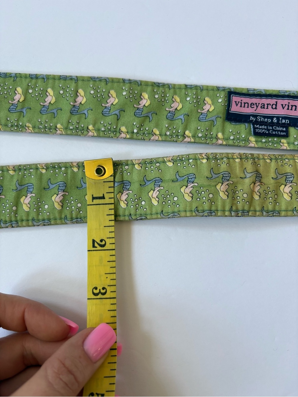 Vineyard Vines Green Ribbon D-ring Belt Mermaid Novelty XL Cotton Boat Resort - Picture 5 of 6